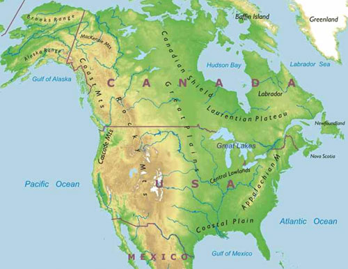 Canada And Usa Map North America