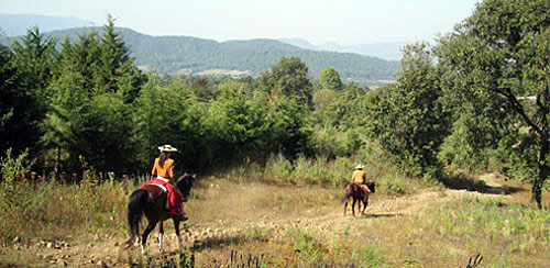 On horseback in Mexico near Valle de Bravo