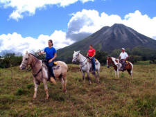 Horseback riding near Arenal Volcano