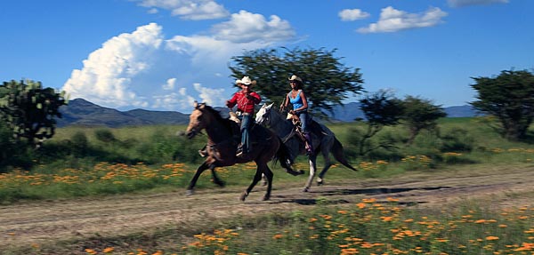 On horseback at Rancho Mexicana