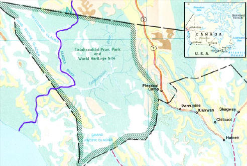 Map of the Alsek River Expedition Route