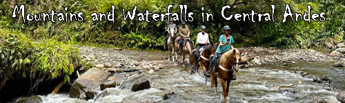 Mountains and Waterfalls in Central Andes